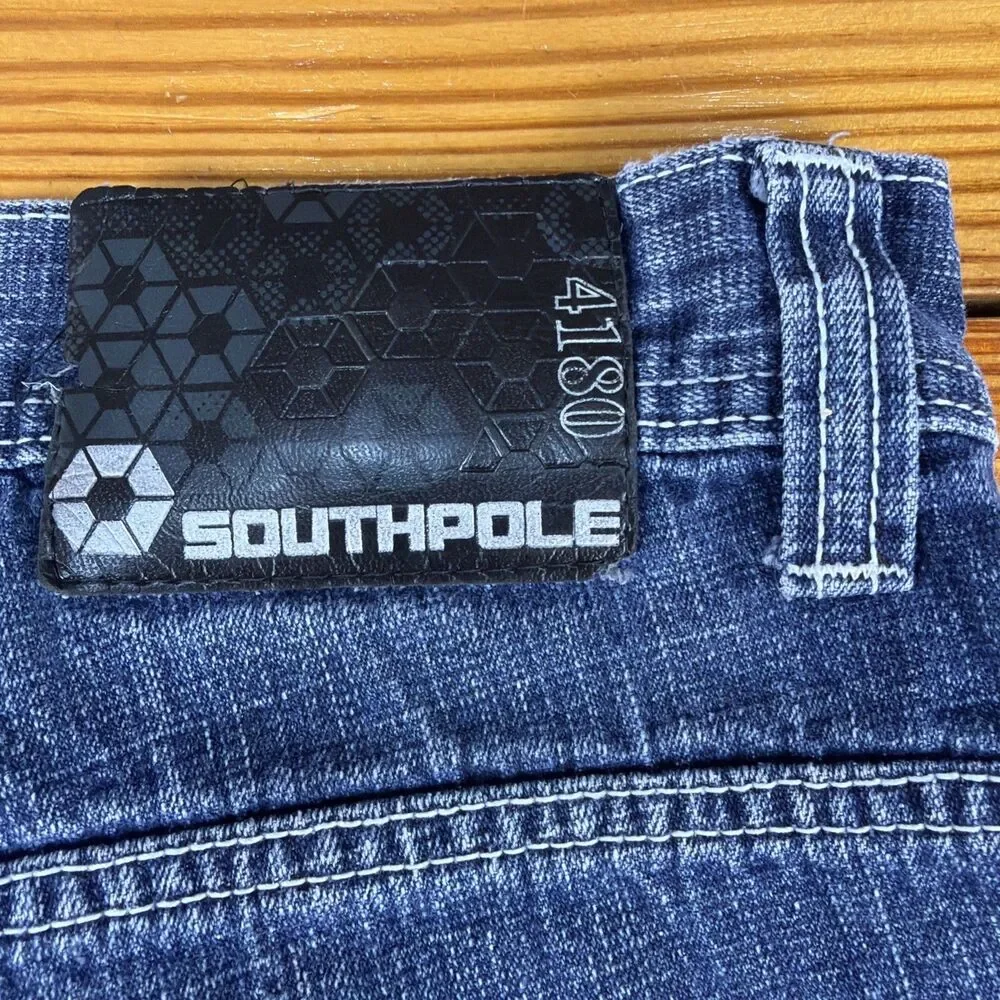 Southpole Jeans Size 36x31 Blue Dark Wash Denim 4180 Vintage Y2K Baggy
